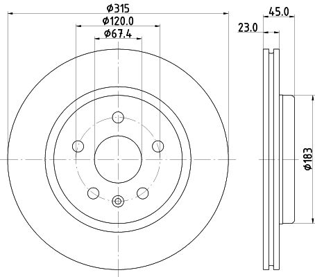 HELLA PAGID 8DD 355 132-751 Brake Disc