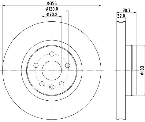 HELLA PAGID 8DD 355 132-931 Brake Disc