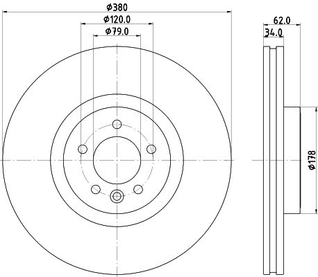 HELLA PAGID 8DD 355 132-951 Brake Disc