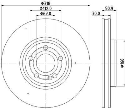 Brake Disc HELLA PAGID 8DD 355 133-051