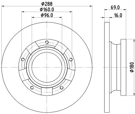HELLA PAGID 8DD 355 133-071 Brake Disc