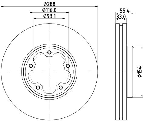 HELLA PAGID 8DD 355 133-161 Brake Disc