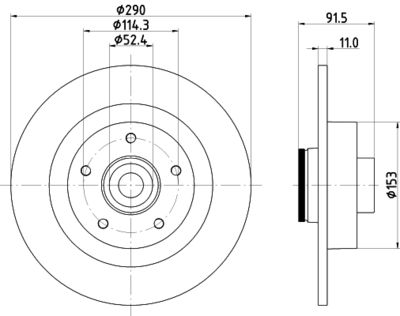 Brake Disc HELLA PAGID 8DD 355 133-241