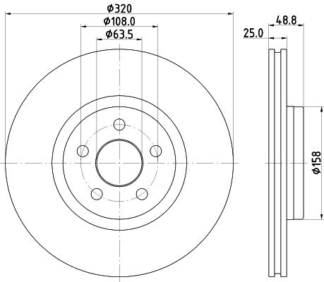 HELLA PAGID 8DD 355 133-561 Brake Disc