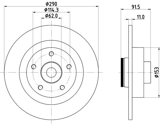 HELLA PAGID 8DD 355 133-651 Brake Disc