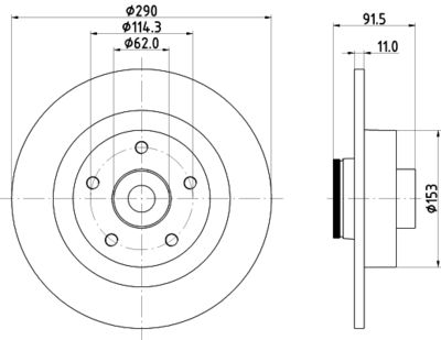 Brake Disc HELLA PAGID 8DD 355 133-651