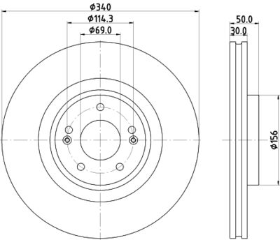 Brake Disc HELLA PAGID 8DD 355 134-341