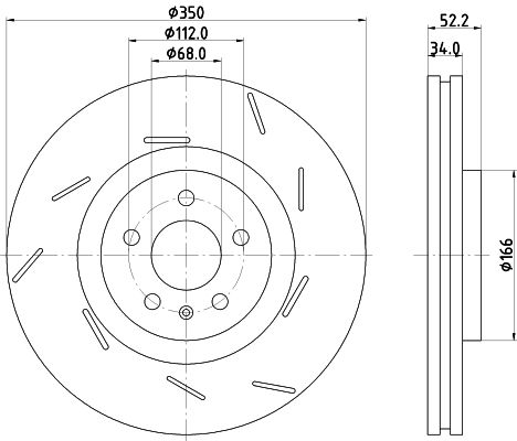 HELLA PAGID 8DD 355 134-351 Brake Disc