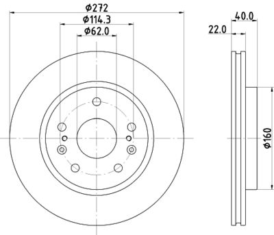 Brake Disc HELLA PAGID 8DD 355 134-651