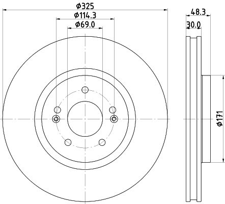 HELLA PAGID 8DD 355 134-721 Brake Disc