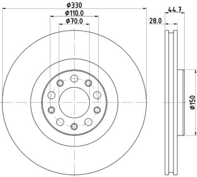 Brake Disc HELLA PAGID 8DD 355 134-801