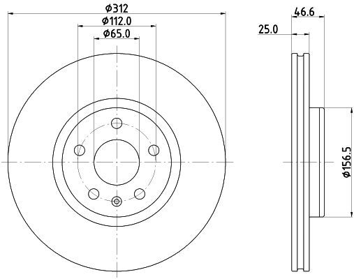 HELLA PAGID 8DD 355 134-941 Brake Disc