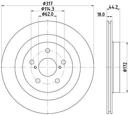 HELLA PAGID 8DD 355 134-961 Brake Disc