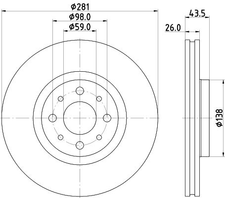 HELLA PAGID 8DD 355 134-971 Brake Disc