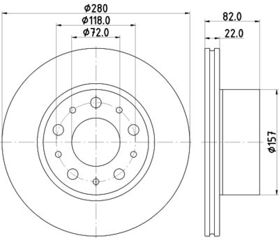 Brake Disc HELLA PAGID 8DD 355 134-991