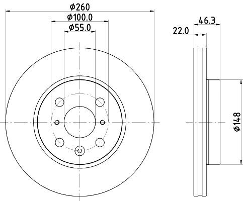 HELLA PAGID 8DD 355 135-041 Brake Disc