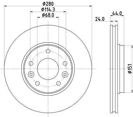 HELLA PAGID 8DD 355 135-091 Brake Disc