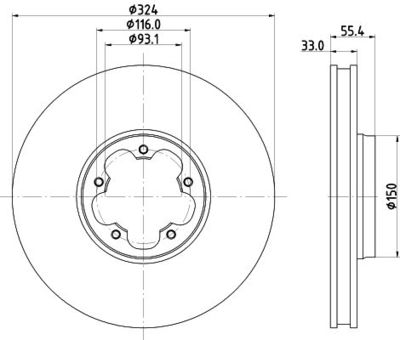 Brake Disc HELLA PAGID 8DD 355 135-111