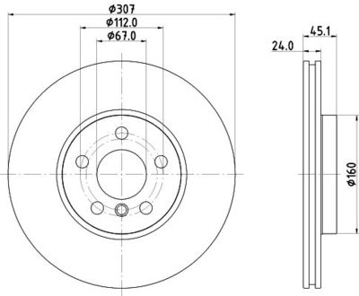 Brake Disc HELLA PAGID 8DD 355 135-121