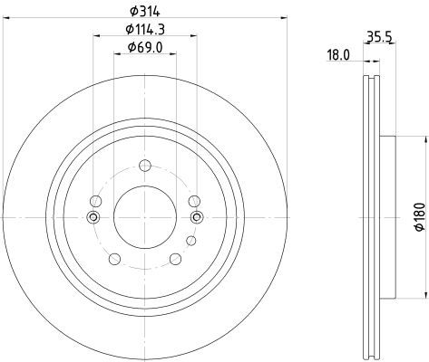HELLA PAGID 8DD 355 135-221 Brake Disc