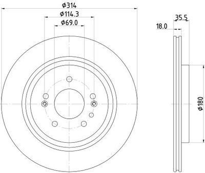Brake Disc HELLA PAGID 8DD 355 135-221