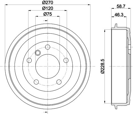 HELLA PAGID 8DT 355 300-021 Brake Drum