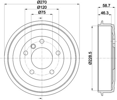 Brake Drum HELLA PAGID 8DT 355 300-021