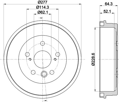 HELLA PAGID 8DT 355 300-031 Brake Drum