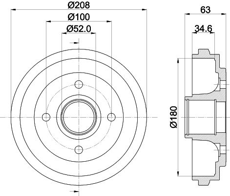 HELLA PAGID 8DT 355 300-381 Brake Drum