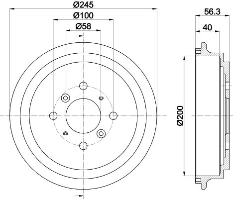 HELLA PAGID 8DT 355 300-571 Brake Drum