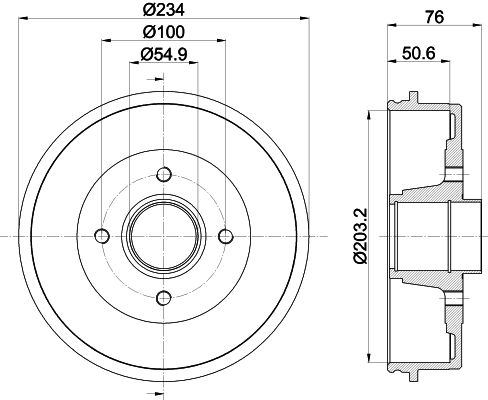 HELLA PAGID 8DT 355 300-641 Brake Drum
