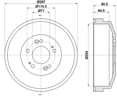 Brake Drum HELLA PAGID 8DT 355 300-871
