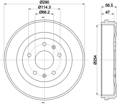 Brake Drum HELLA PAGID 8DT 355 300-901