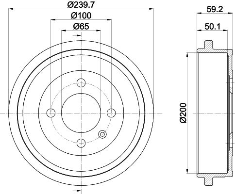 HELLA PAGID 8DT 355 301-571 Brake Drum