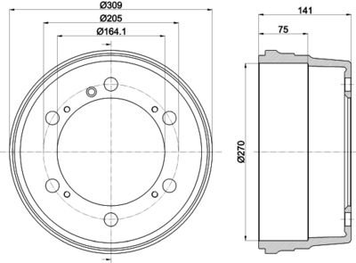 Brake Drum HELLA PAGID 8DT 355 301-661