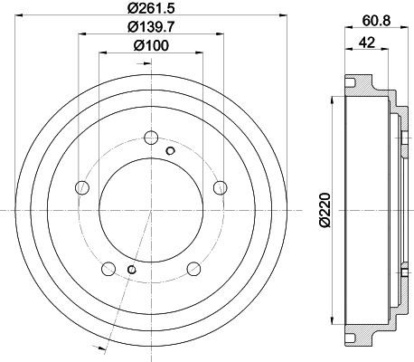 HELLA PAGID 8DT 355 301-951 Brake Drum