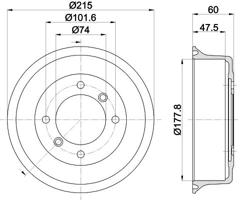 HELLA PAGID 8DT 355 302-041 Brake Drum