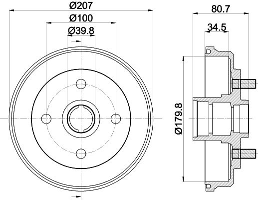 HELLA PAGID 8DT 355 302-061 Brake Drum