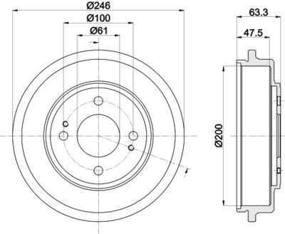 Brake Drum HELLA PAGID 8DT 355 302-401