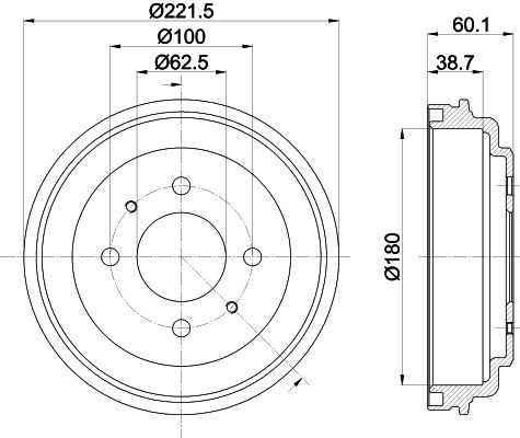 HELLA PAGID 8DT 355 302-451 Brake Drum