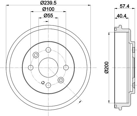 HELLA PAGID 8DT 355 302-491 Brake Drum
