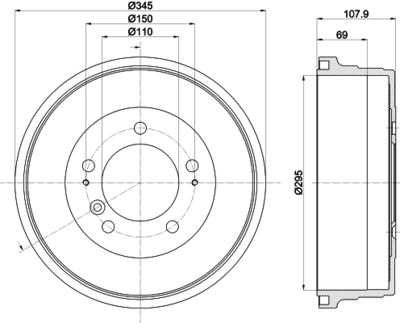Brake Drum HELLA PAGID 8DT 355 302-551