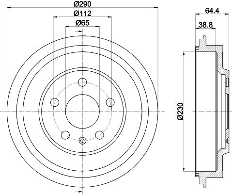 HELLA PAGID 8DT 355 302-561 Brake Drum