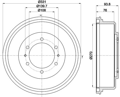 HELLA PAGID 8DT 355 302-611 Brake Drum