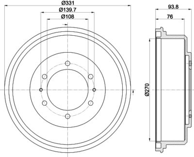 Brake Drum HELLA PAGID 8DT 355 302-611