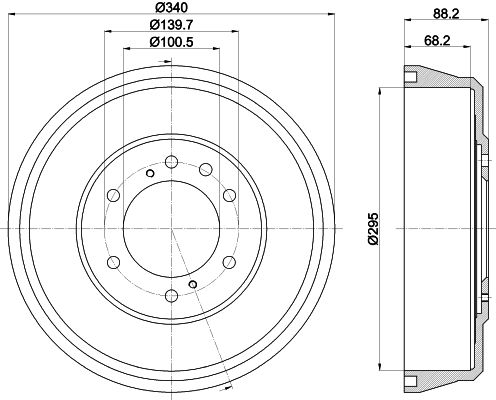 HELLA PAGID 8DT 355 302-621 Brake Drum