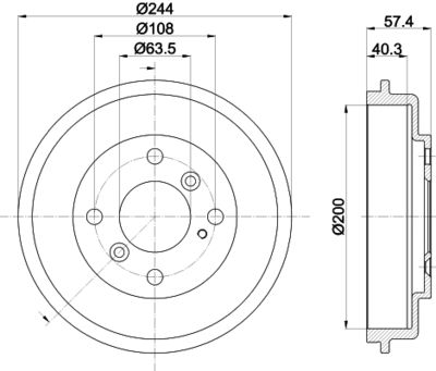 Brake Drum HELLA PAGID 8DT 355 302-631