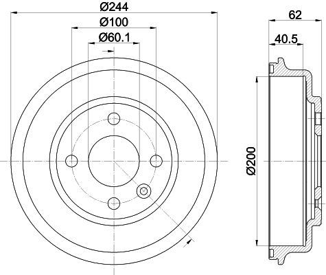 HELLA PAGID 8DT 355 302-651 Brake Drum