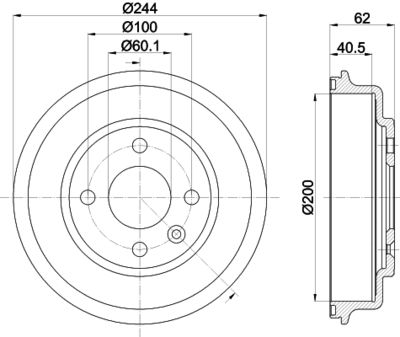 Brake Drum HELLA PAGID 8DT 355 302-651