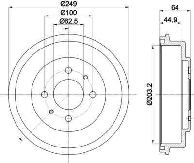 Brake Drum HELLA PAGID 8DT 355 302-691